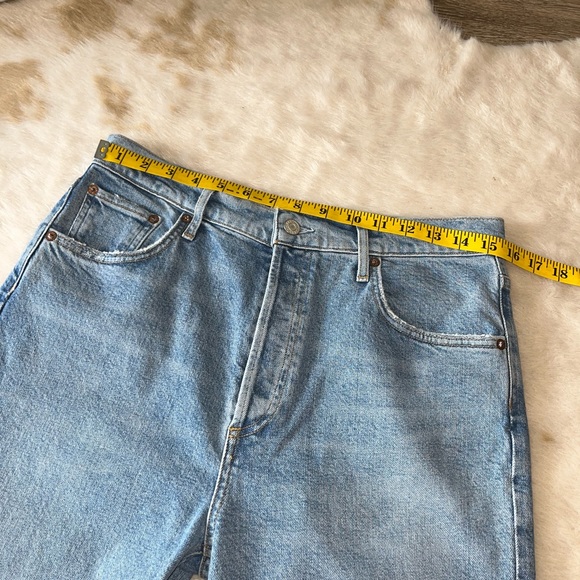 NEW Agolde Riley High-Rise Distressed Straight Leg Crop in Whiplash 31 - Picture 13 of 16